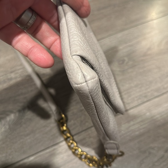 FOSSIL MIMI MINERAL GRAY LEATHER DOUBLE ZIP BAG,CROSSBODY,CONVERTIBLE - Picture 6 of 12